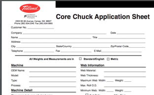 Hoja Core Chuck Application Sheet